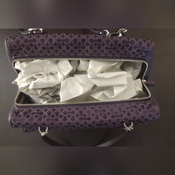 Coach Madison Madeline East West OP art needlepoint Satchel - Picture 10 of 16